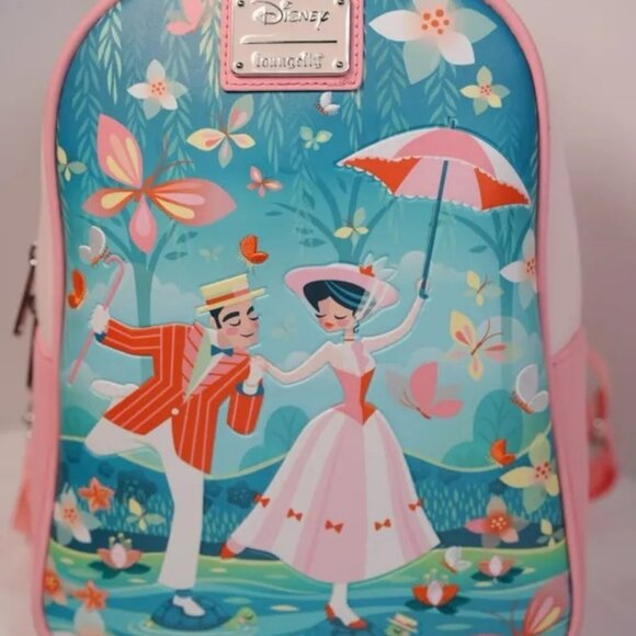 Loungefly Disney Mary Poppins & Bert Jolly Mini Backpack & Wallet Set NWT - Picture 3 of 6